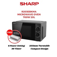 [FREE BUBBLE WRAPPING] SHARP 20L MECHANICAL DIAL FLATBED MICROWAVE R203EBKMA // SHARP 20L MICROWAVE 