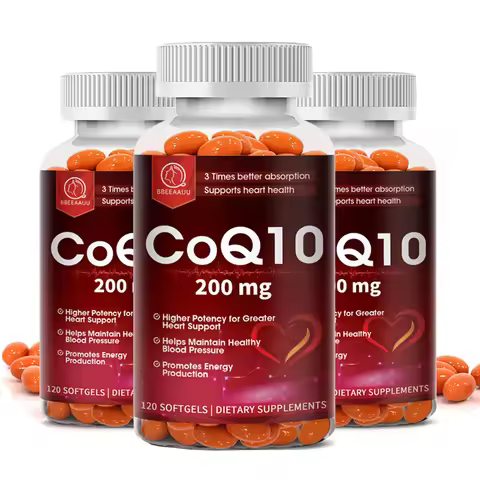 BBEEAAUU Coenzyme Q10 Capsules Heart Health Supplement COQ10 Supports Cardiovascular Health Blood Pr