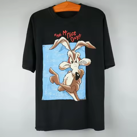 Vintage 1995 Willie Coyote No More Mr. Nice Guy T-Shirt Men Clothing T Shirts for Men