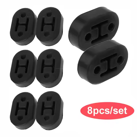8X Universal Polyurethane Muffler Exhaust Hanger 11.5mm Bracket Hangers 2 Holes racket Rubber Mount