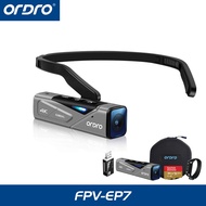 ORDRO FPV-EP7 4K 60fps 20MP Ultra HD Head Wearable Action Camera Gimbal Stabilizer Pocket Size Video Camera Ideal for Vlogging Portable Mini Camcorder