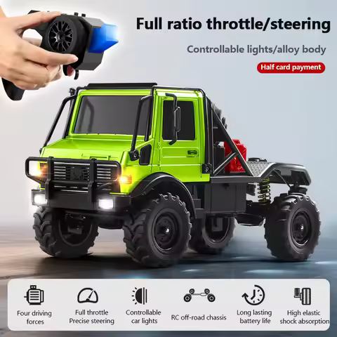 MN MODEL MN333 1/18 RC Car Model Pickup Remote Control Truck Toys With LED 4WD Climbing Off-Road Gif