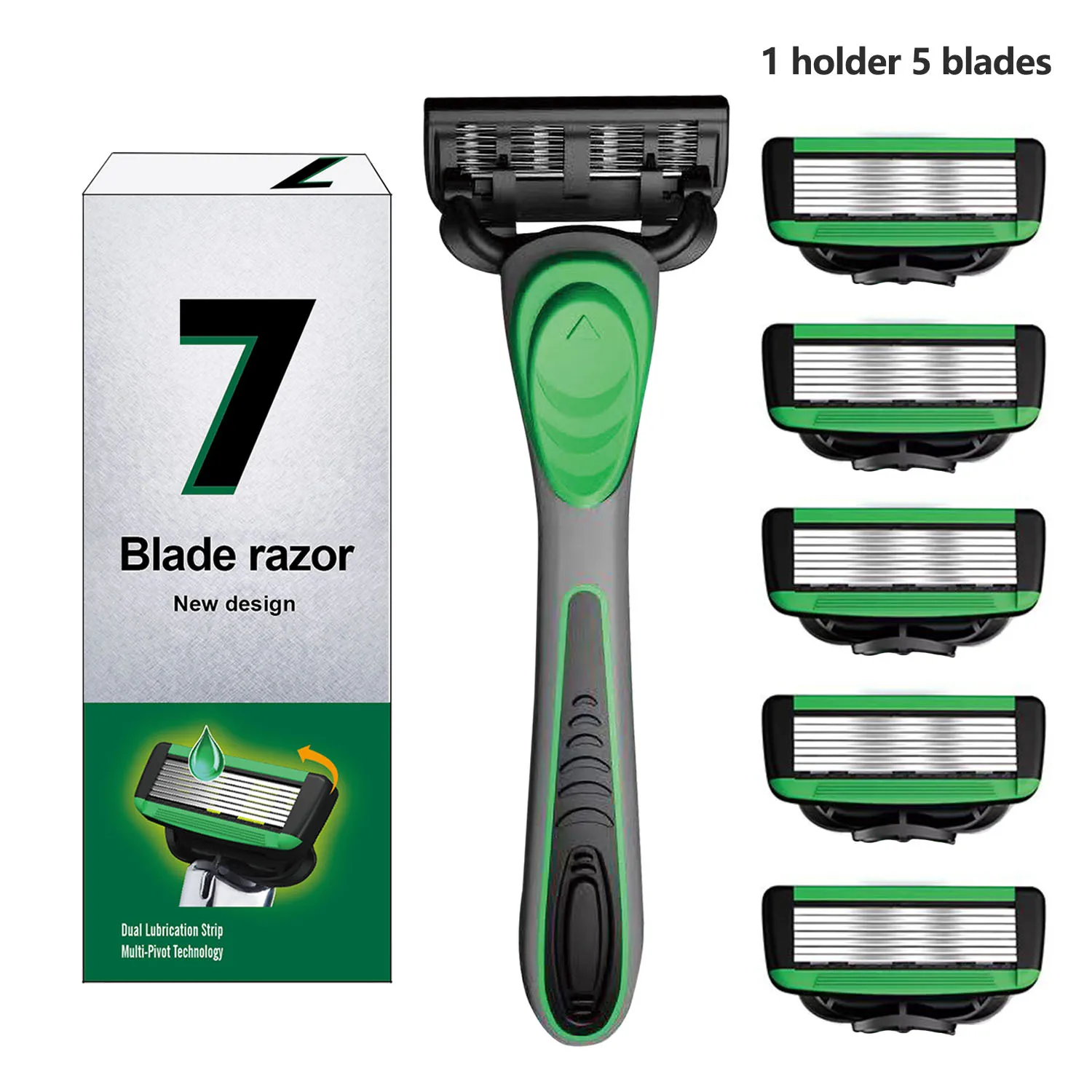 Super VIP Shop Manual Razor For Men 7-Layer Blade Shaving Knife with Replaceable Blades No Skin Dama