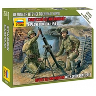 Military model 82mm mortar and Soviet soldier 1941-1943 1/72 Zvezda