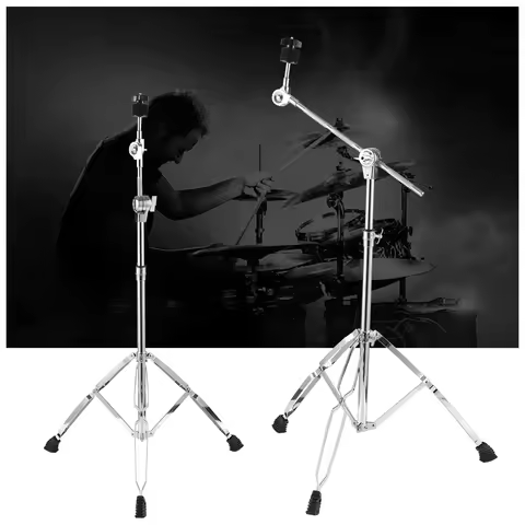 Cymbal Stand Straight Boom Cymbal Stand Double Braced Legs Height Angle Adjustable Cymbal Support Ra