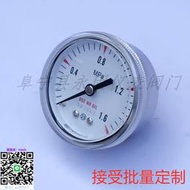 壓力錶316不銹鋼徑向軸向壓力表1/4NPT 減壓閥用壓力表 無油 油壓氣壓壓力表