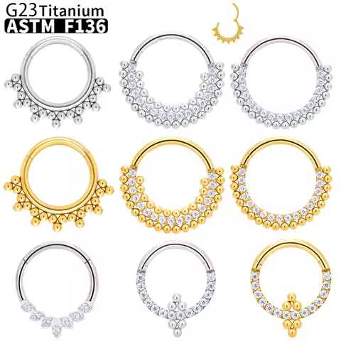 G23 Titanium Piercing Nose Ring Body Jewelry Hoop earings ASTM F136 Cartilage Tragus Diaphragm Titan