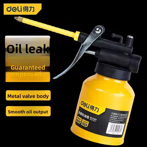 Deli Oil Can Lubrication Metal/Plastic High Pressure Pump Grease Guns Car Oil Pot Bottle Car Repair