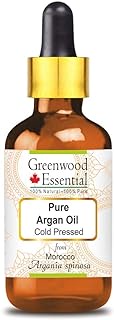 Greenwood Essential Pure Argan (Moroccan) Oil (Argania spinosa) with Glass Dropper 100% Natural Therapeutic Grade Cold Pressed for Personal Care 15ml (0.50oz)