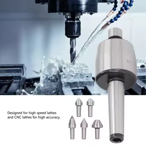 High Carbon Steel Morse Taper Live Center Revolving Interchangeable with 7Pcs Tip