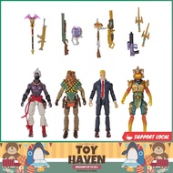 [sgstock] Fortnite Solo Figures Squad Mode, Four 4-inch Highly Detailed Figures with Weapons and Harvesting Tools (FNT10