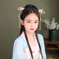 Hanfu Headdress Children's Women Hair Accessories Girls Ancient Style Tassel Step Hairpin Chinese Little Girl Performance Accessories Pink
