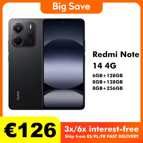 Global Version Xiaomi Redmi Note 14 4G NFC MediaTek Helio G99-Ultra 108MP AI Camera 5500mAh Battery 