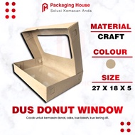 [10 pcs]Donut Window Box contains 6 Lamination | Donut Box 27 x 18, 5 x 5 cm | Donut Packaging Box |