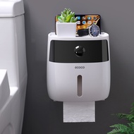 Bathroom Tissue Holder Wall Mounted Toilet Paper Box Waterproof Roll paper Storage Rack Double Layer