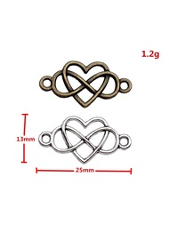 15pcs 13x25mm(0.51x0.98inch) Infinity Love Connector Charms For DIY Keychain, Bracelet, Earring, Nec