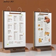 DELMER Ads Display Stand, Multi page Loose leaf Menu Card Holder, Multipurpose Acrylic Label Holder 