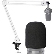 AT2020 Boom Arm Mic Stand with Pop Filter - Microphone Arm Stand for AT2020 Mic to Broadcasting and 