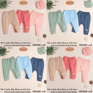 Set Of 3 Soft cotton bamboo Crotch Pants For Babies 0-18m Jinro