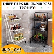 UNIQHOME stainless steel Kitchen Trolley 3 Tier Kitchen rack Storage Trolley