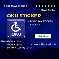 OKU sign sticker, OKU car sign, OKU Windscreen Sticker