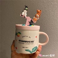 Starbucks 2020 Summer Africa Cute Animal Bear Silicone Cup Lid Seesaw Ceramic Drinking Cup Mug