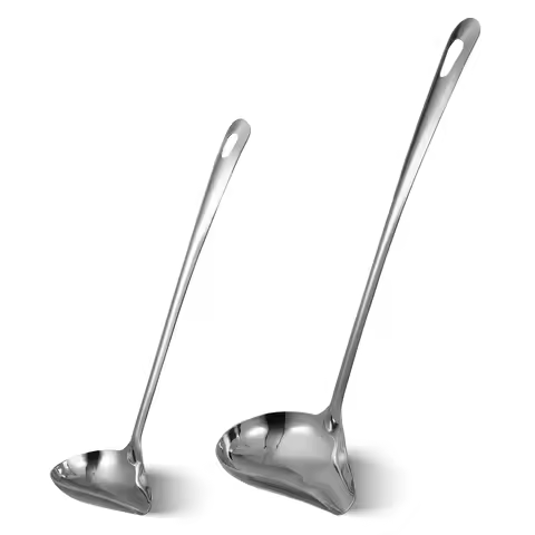 2 Pcs Stainless Steel Gravy Ladle With Pour Spout Long Handle Soup Spoon For Drizzle Ladle Kitchen T