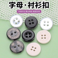 Shirt Buttons High-End Custom Design High-End Letter Buttons Black English All-Match Men Women Shirt