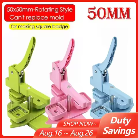 50mm Square Badge Button Maker Manual Press Badge Machine for DIY Making Magnet Refrigerator Badge /