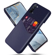 For OPPO Reno3 Pro With Card Slot Wallet Case Slim PU Leather Soft Fabric Splicing Hybrid Cover