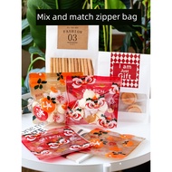 Snowflake Crisp Packaging Bag New Year Zipper Bag Glutinous Rice Boat Nougat Baking Zipper Bag Snack