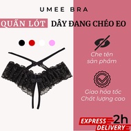 Women's 2-piece lace underwear design LK05 UMEE BRA, sexy open-bottom criss-cross thin string sleepw