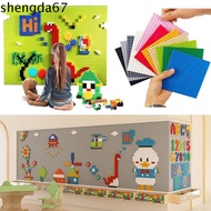 SHENGDA Building Blocks Base Plate, 16X16 Dots Colorful DIY Blocks Wall, Brick Accessories Educational Plastic Wall Background School