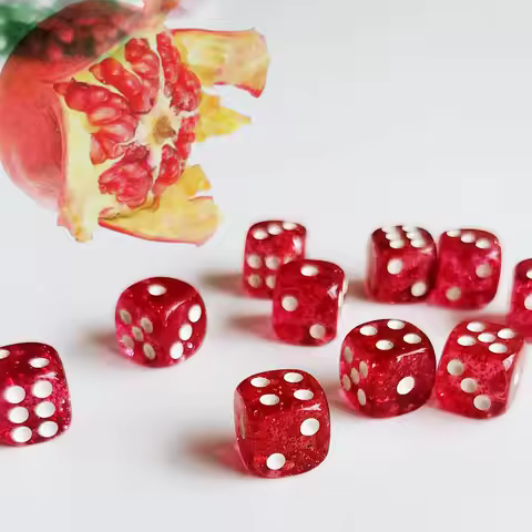 Set of 10pcs Glitter Dice Roller D6 6 Faces 12mm Casino Game Dice D6 Mini Dice in OPP Bag For Table 