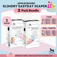 AC-  (2 Packs Bundle) Applecrumby SlimDry EasyDay Tape  Pull Up Pants Diapers - SMLXLXXL Lampin Bayi Diaper