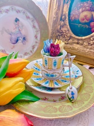 1940年代手繪德國手繪 古董杯 咖啡杯 濃縮杯下午茶骨瓷杯馬年