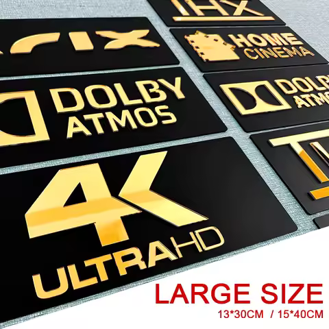 HOME CINEMA Home Theatre Signs Gold mirror 3d Cinema Room 4K Ultra HD THX KRIX DTS X Dolby Atmos Wan