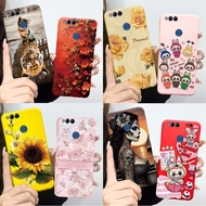 For Huawei Honor 7X BND-L21 BND-L22 / Mate SE BND-L34 Pretty Flower Printing Phone Casing Candy Colo
