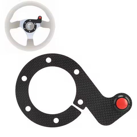 Steering Wheel Horn Button Carbon Fiber External Horn Button Kits for MOMO/OMP/Nardi/Sparco 6 Bolts 