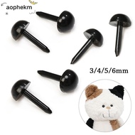 AOPHEKM 100pcs/bag Stuffed Doll Eyes for Teddy Dog 3mm/4mm/5mm/6mm DIY Plastic Animals Noses Accesso