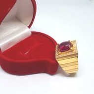 cincin emas permata pria merah ruby