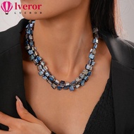 LVEROR Colorful Necklace, Exaggerate Double-layer Beaded Necklace, Fashion Irregular Elegant Jewelry