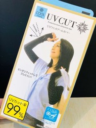 現貨日本UV Cut防曬冰袖(黑色點點/白色點點）