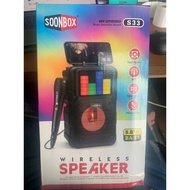 Speaker Bluetooth Soonbox S33 + Mic Karaoke Portable Layar