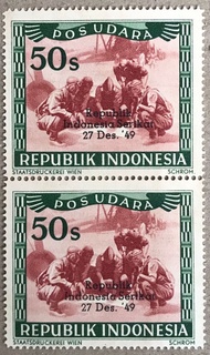 PW835-PERANGKO PRANGKO INDONESIA WINA POS UDARA REPUBLIK 50s,BLOK 2