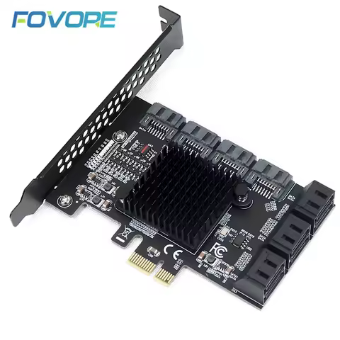Chi a Mining Riser 10 Port PCIE SATA Card PCI Express SATA Controller PCIE to SATA 3 Expansion Card 