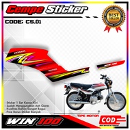 Honda Win 100 Variation Strip Sticker Decal Striping Standard Win 100 Premium Racing CM01