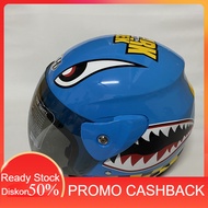 Helm Motor SNI Evo Hiu Biru Half Face Nouvo SNI Dewasa - bukan KYT INK GM NHK ZEUS MDS JPX