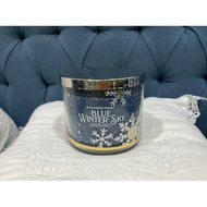 Bbw Bath and Body Works Candle LARGE 411gr 3 Wick Scented BLUE WINTER SKY