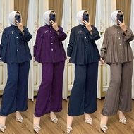 DENISA VIRAL STRIPE SET WOMEN'S STRIPE CULOT SET MODERN WOMEN'S WORK CLOTHING SET